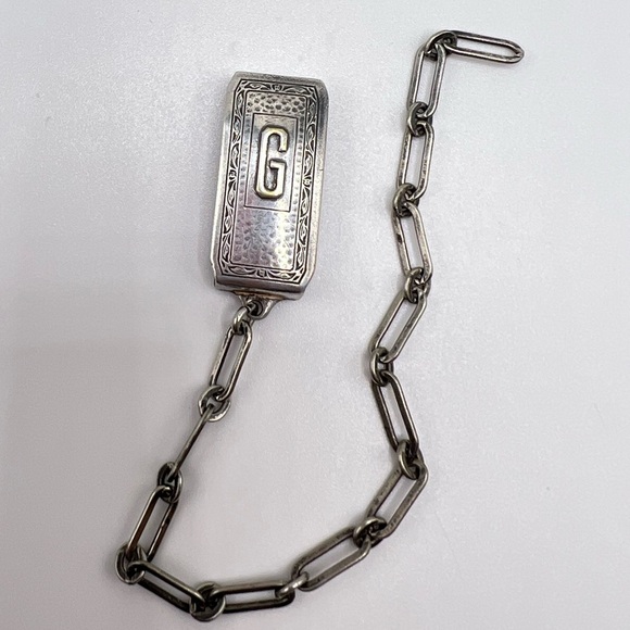 Vintage Hickok Beltogram Sterling Silver Watch Chain Fob Initial G